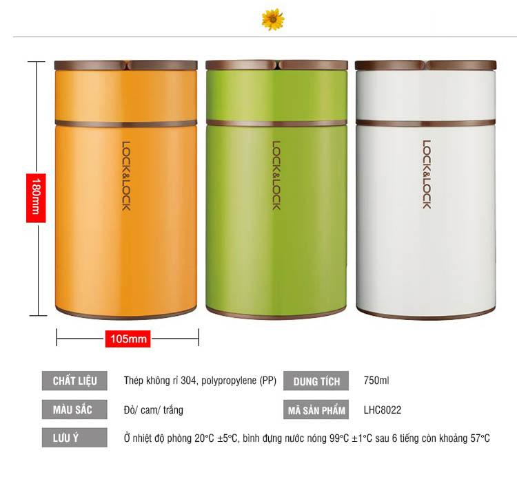 Hộp giữ nhiệt Lock&Lock Food Jar 750ml LHC8022