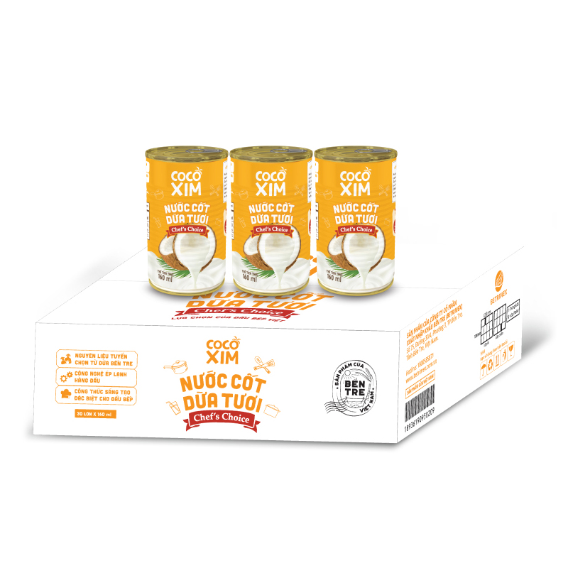 Nước cốt dừa Cocoxim 160ml combo 3 lon