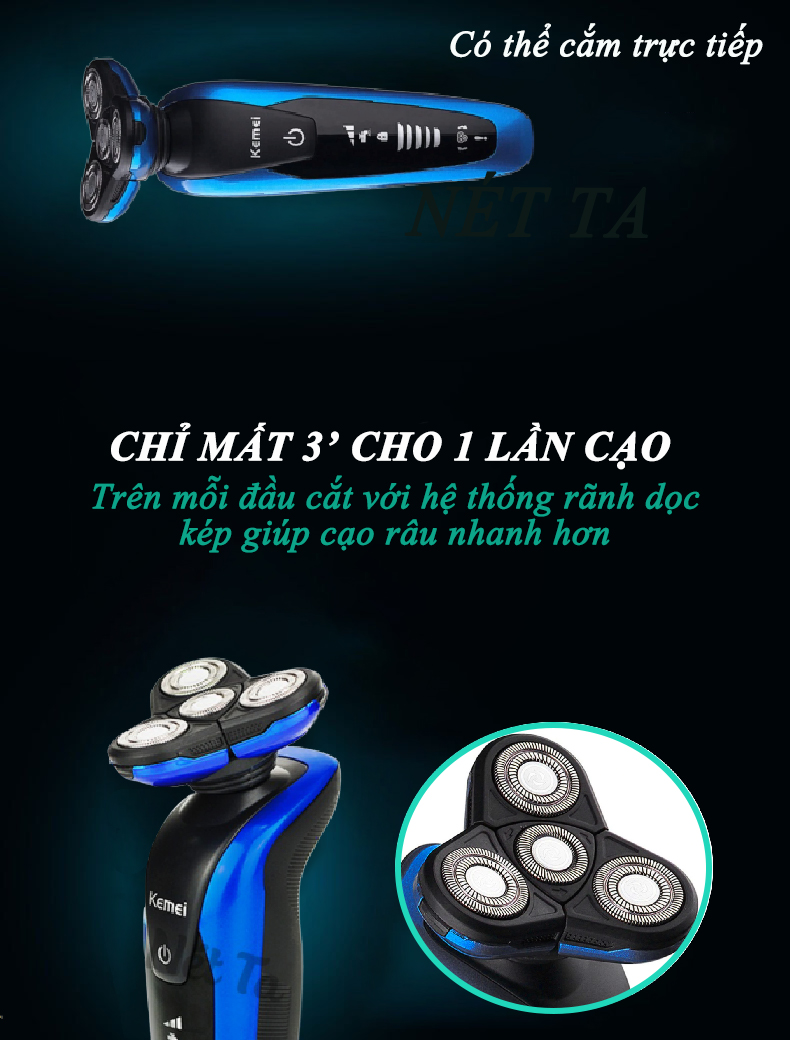 Máy cạo râu cao cấp Kemei KM-58890