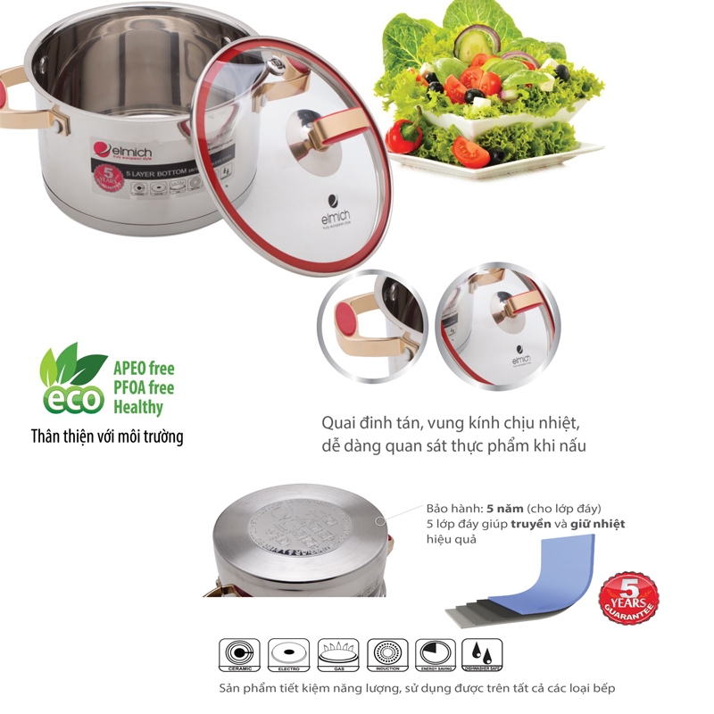 Nồi ELMICH Red Velvet EL-5270
