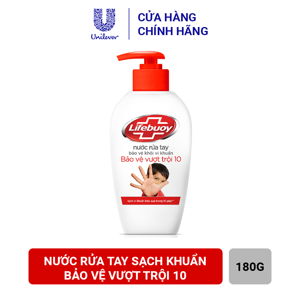 Nước Rửa Tay Lifebuoy Bảo Vệ Vượt Trội 180ml