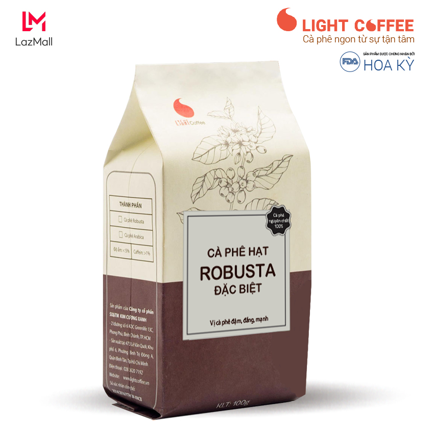 Cà phê hạt Light Coffee đặc biệt 100g