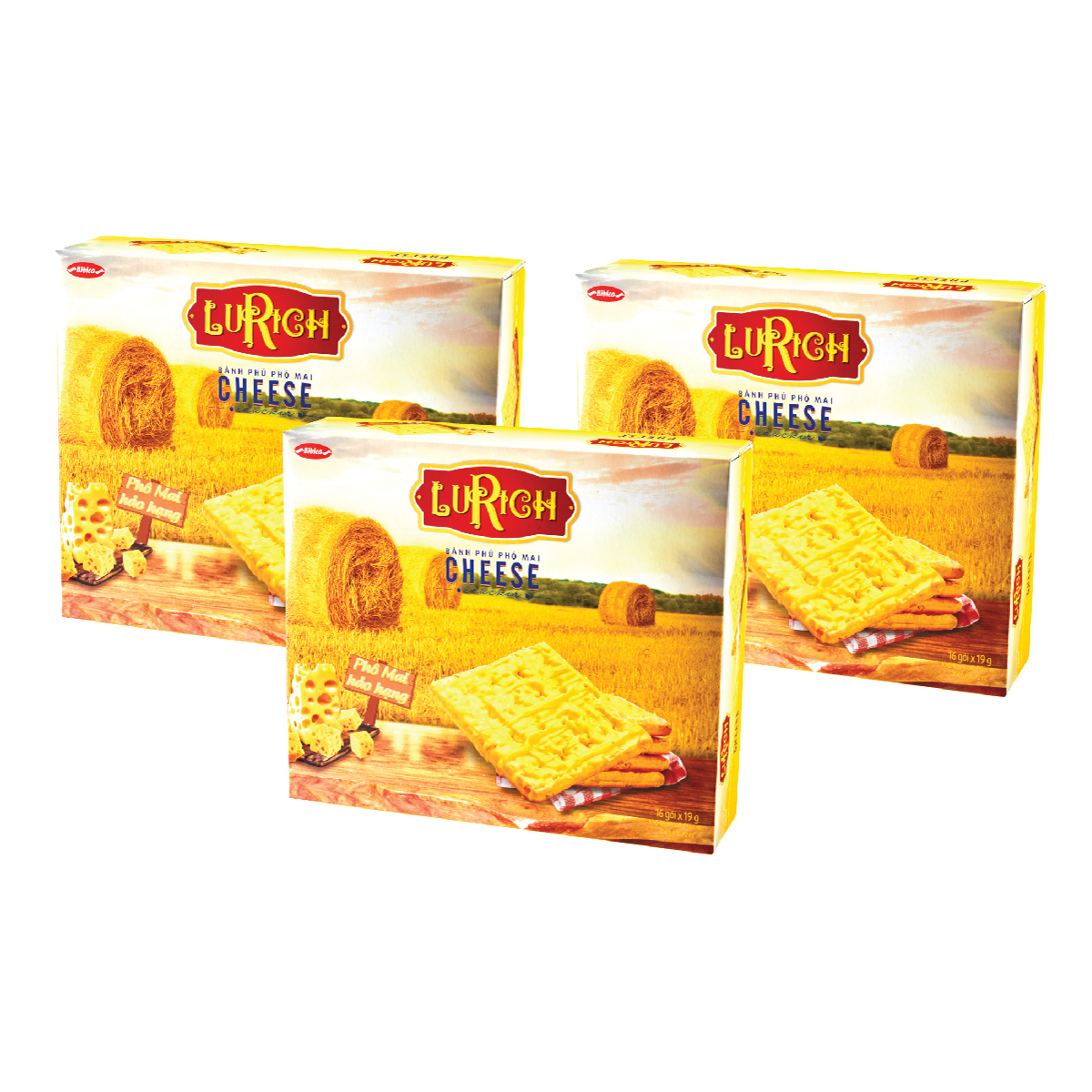 Bánh cracker phủ phô mai Lurich hộp 304g