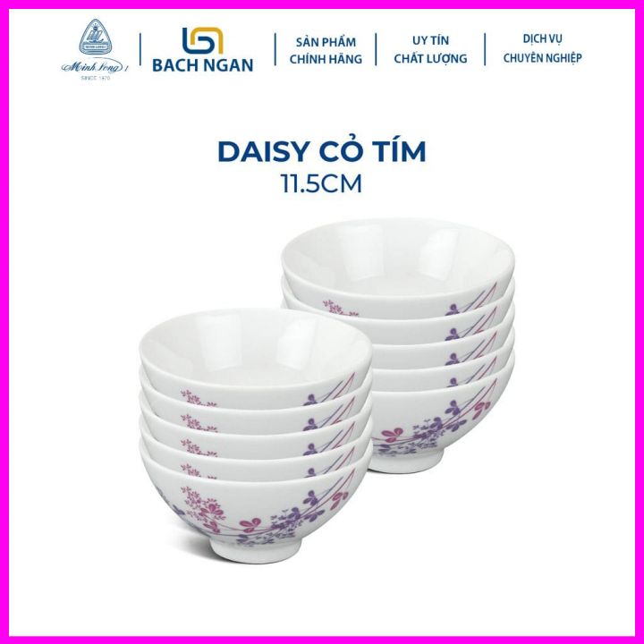 CHÉN CƠM MINH LONG DAISY CỎ TÍM 11.5CM