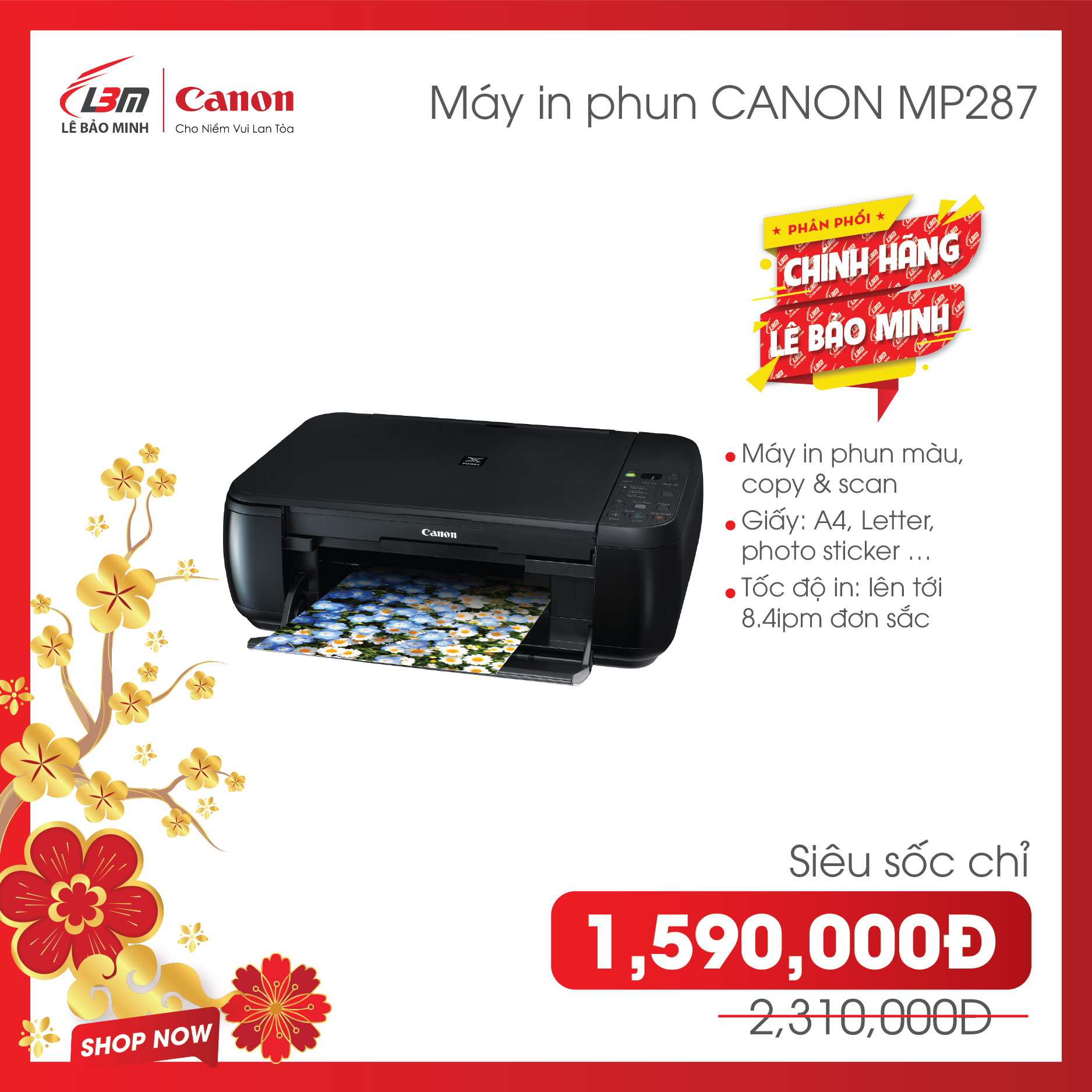 Máy in Canon PIXMA MP287 đa chức năng