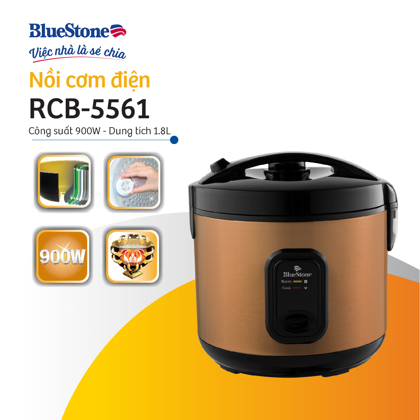 Nồi Cơm Điện BLUESTONE RCB-5561