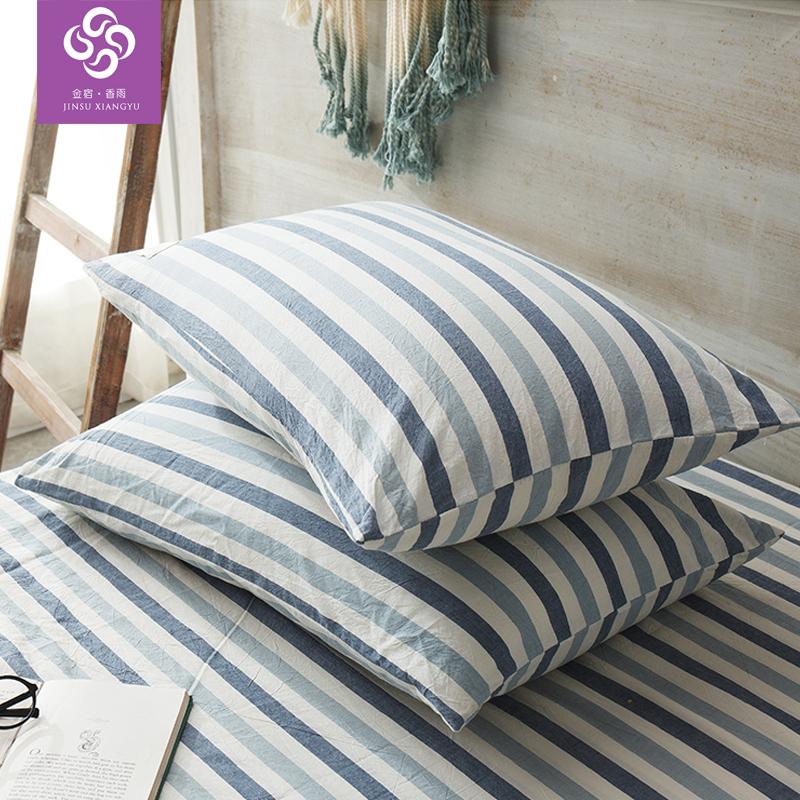 Bông Giặt Nước Vỏ Gối 100% Cotton Giản Lược Phong Cách Nhật Bản Người Lớn Cotton Mùa Hè 100% Cotton Vỏ Gối 48*74 Cm