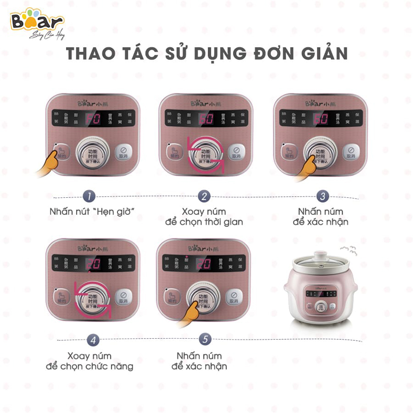 Nồi Nấu Chậm Bear DDG-D10B1S