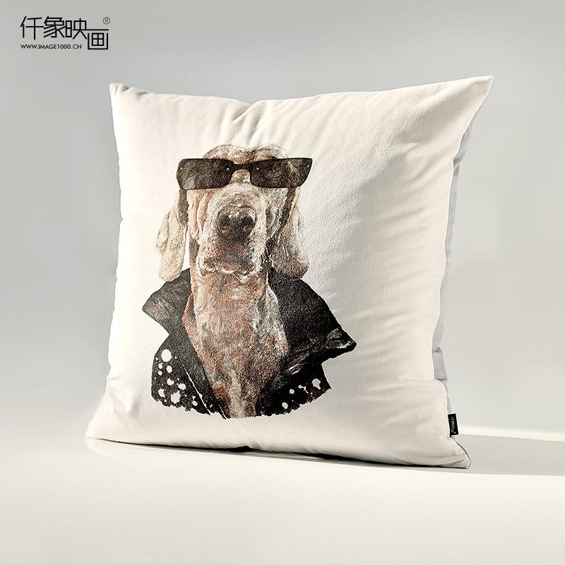 Qianxiangyinghua Cool Dog Dòng Hiện Đại Hoạt Hình Nghệ Thuật Động Vật Gối Ôm Sáng Tạo Đồ Dùng Gia Đình Văn Phòng, Đệm Tựa