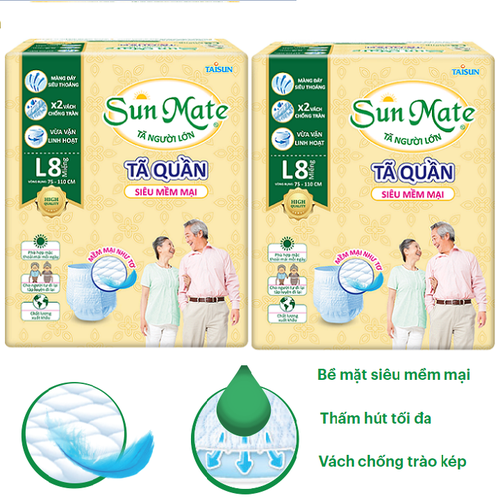 Combo 4 gói Tã Quần SunMate L8