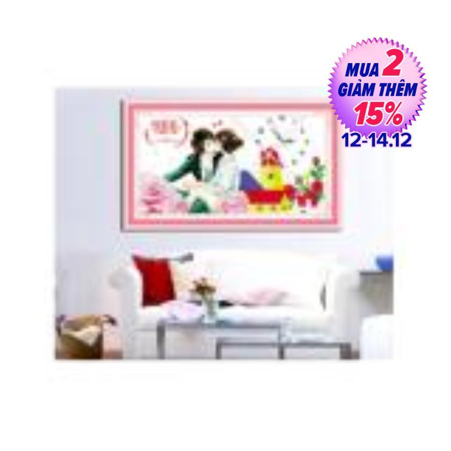 Tranh thêu chữ thập nơi hạnh phúc nở hoa - DLH-Y8164