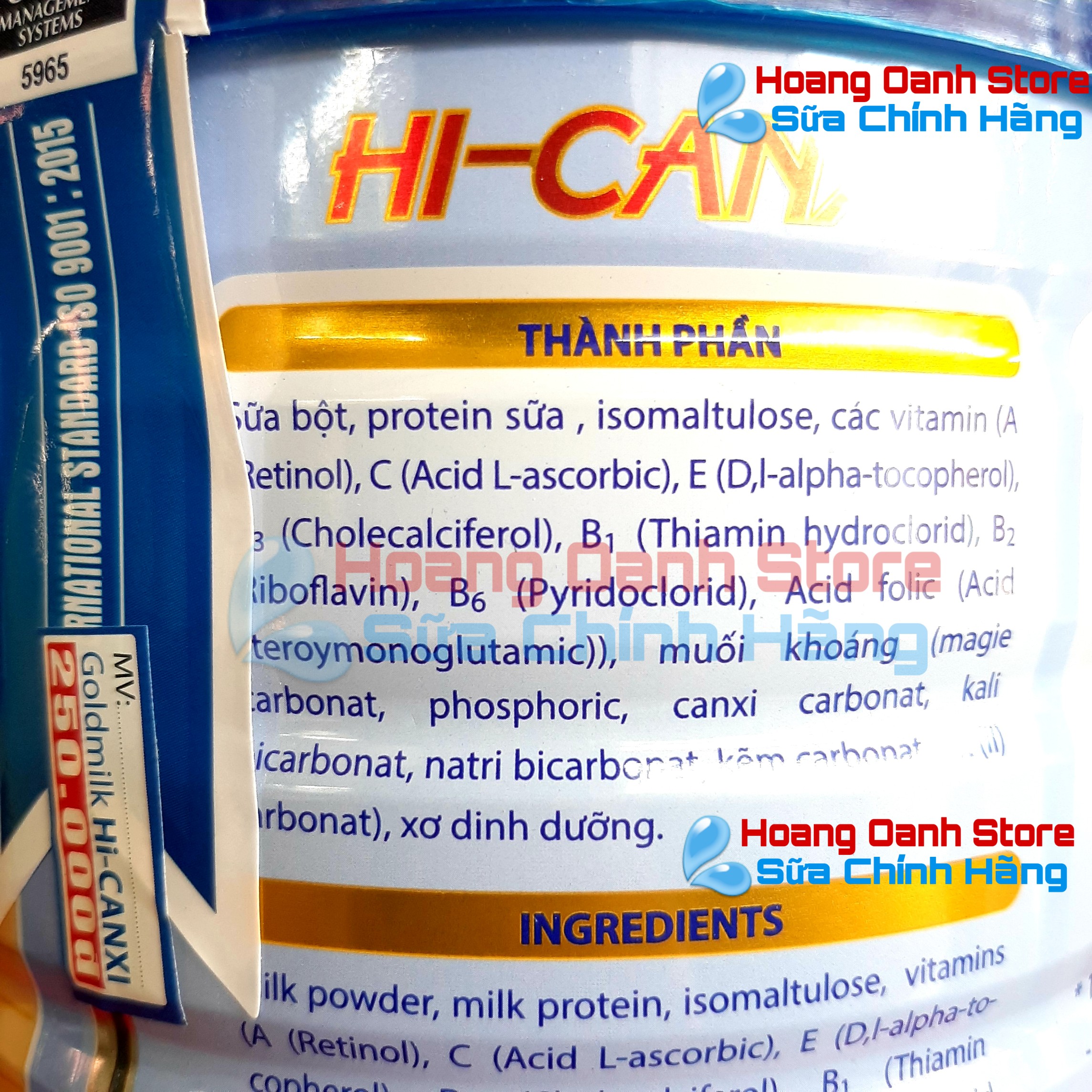 Sữa bột Goldmilk Hi-Canxi 900g