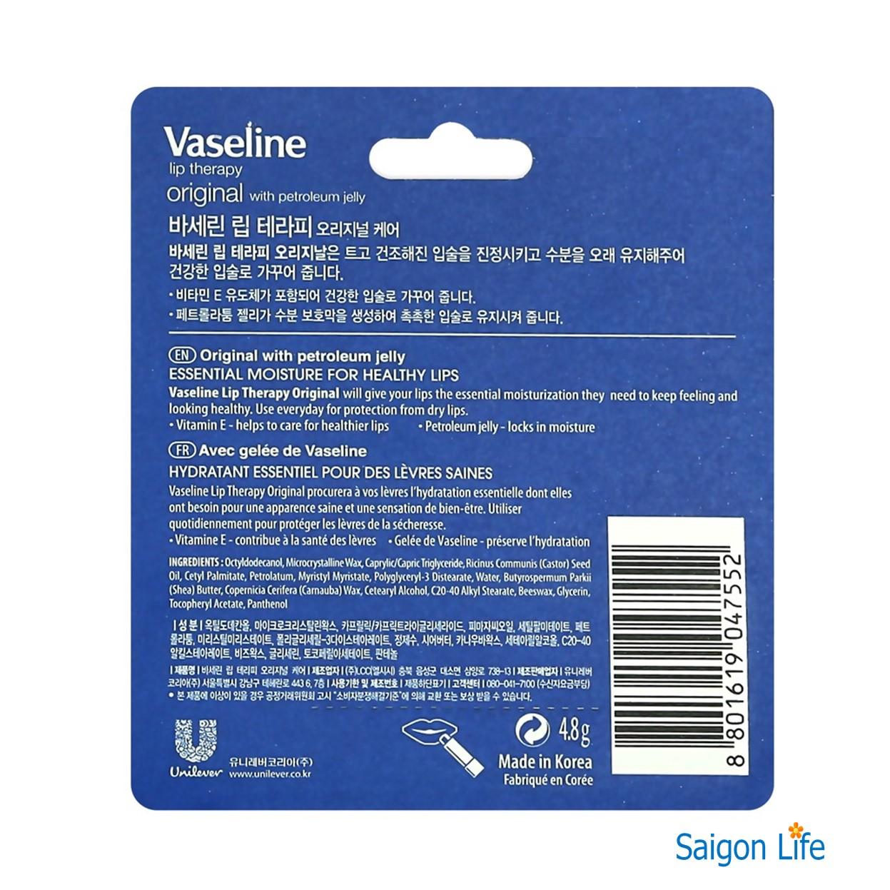 Son dưỡng Vaseline Original