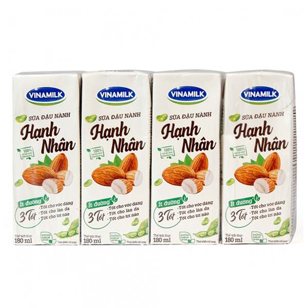 Sữa Đậu Nành Vinamilk Hạnh nhân lốc 4 hộp