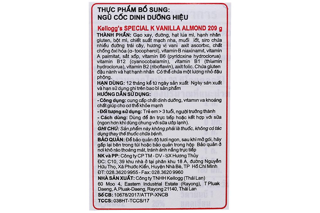Ngũ cốc Ăn kiêng Kellogg's Special K Vanilla 209g
