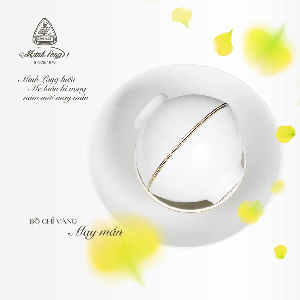 CHÉN CƠM MINH LONG DAISY IFP CHỈ VÀNG 11.5CM