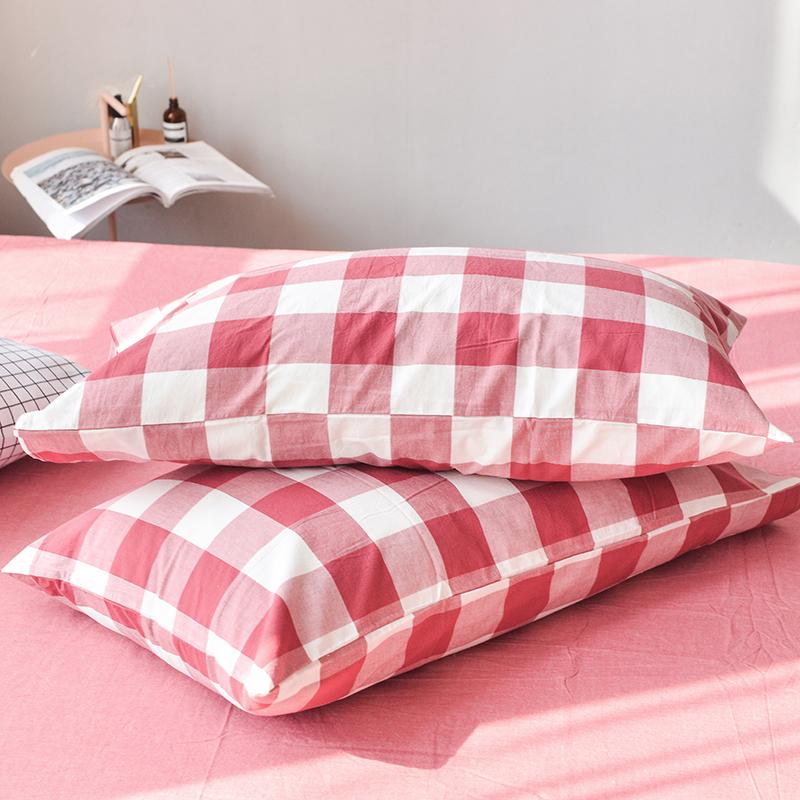 100% Cotton Bông Giặt Nước Vỏ Gối Màu Kẻ Sọc 100% Cotton Vỏ GốI Hai Chỉ Ký Túc Xá Sinh Viên 48 * 74cm Duy Nhất Một Cặp