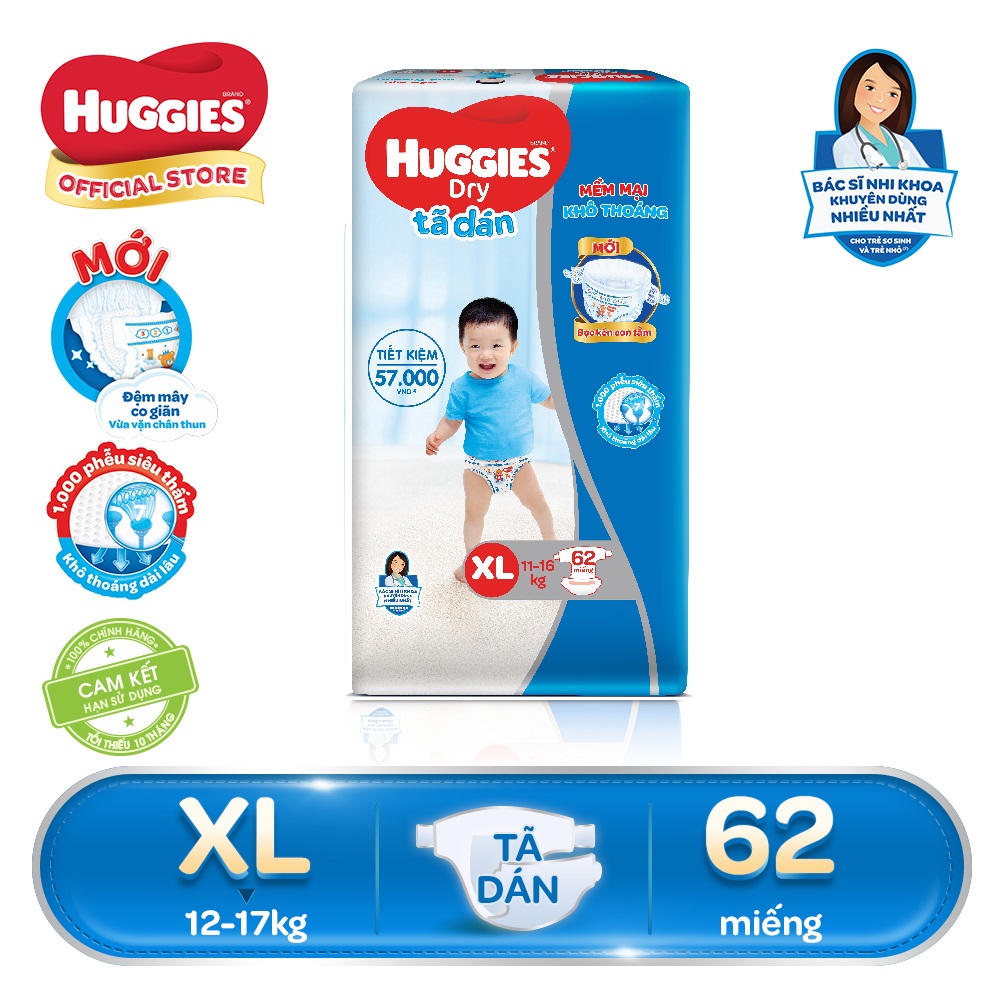 TÃ DÁN HUGGIES XL62 (11-16KG)