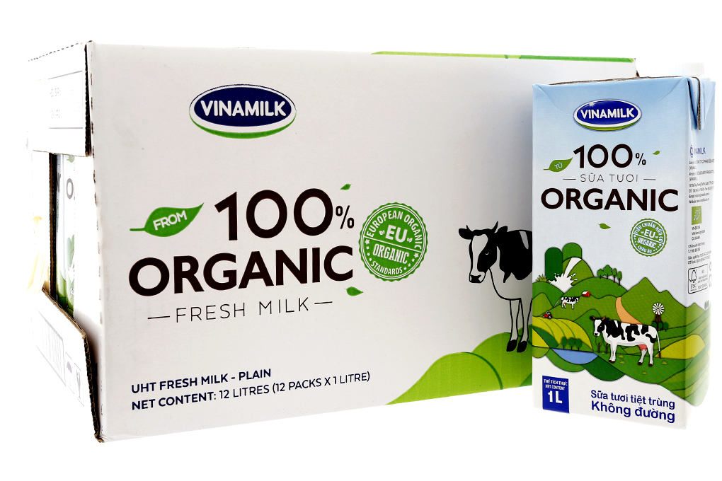 Sữa Tươi Tiệt Trùng Vinamilk Organic Không Đường 1l
