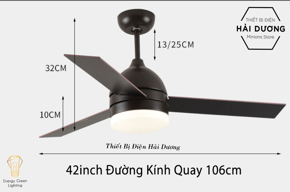 QUẠT TRẦN GỖ 3 CÁNH QT-10632