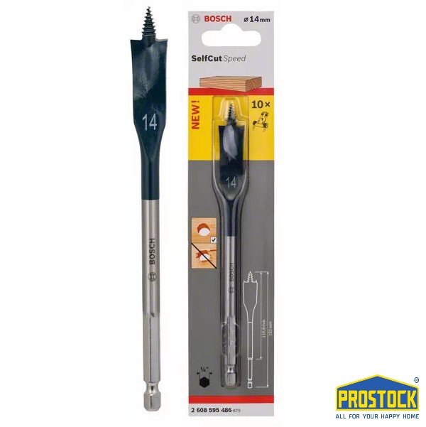 Mũi khoan gỗ đuôi cá Bosch 2608595486 14mm