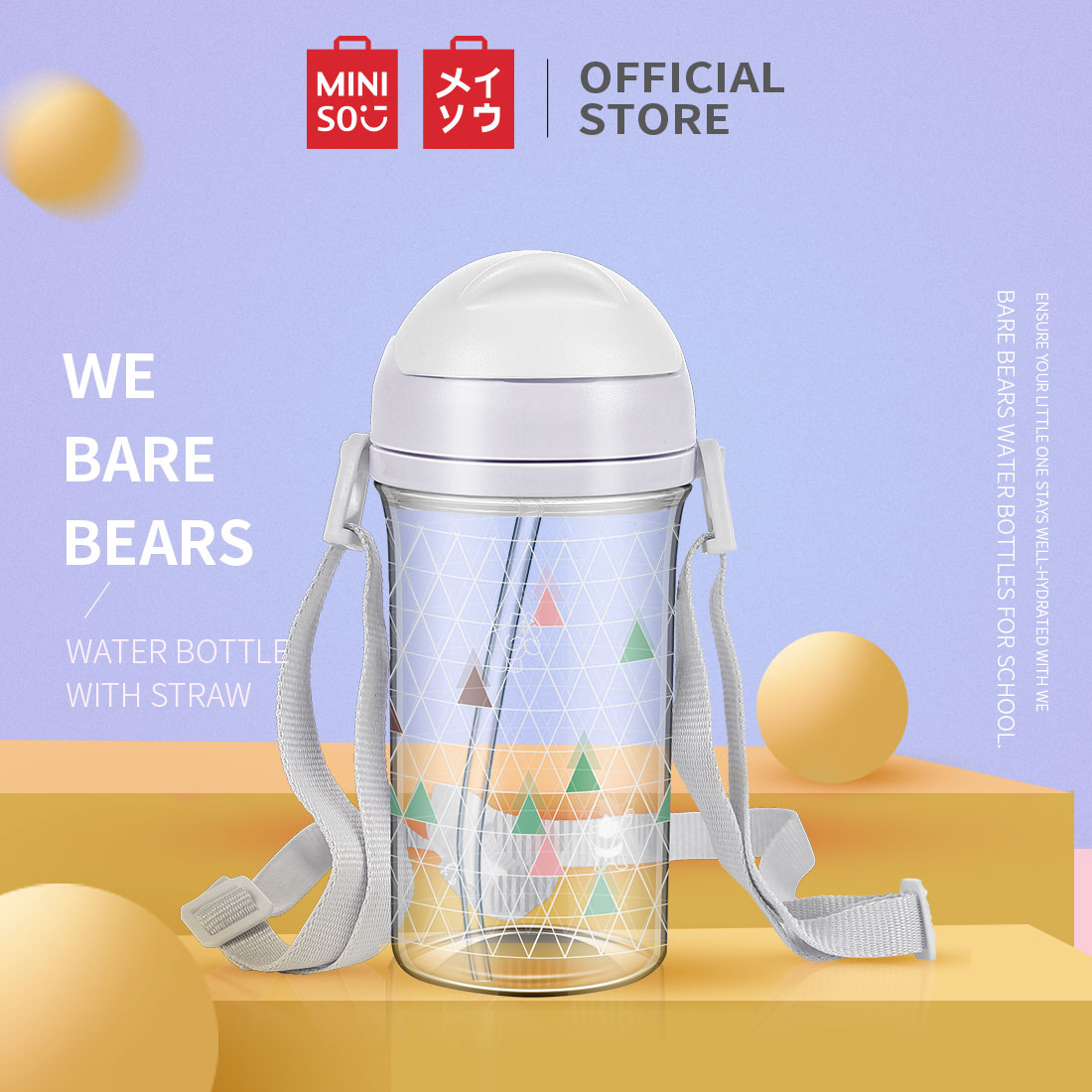 Bình nước dễ thương Miniso 400ml
