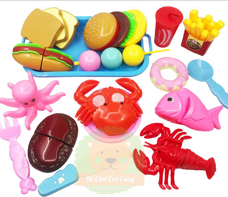 Đồ chơi - Bộ cắt ghép hoa quả đồ ăn Happy cooking