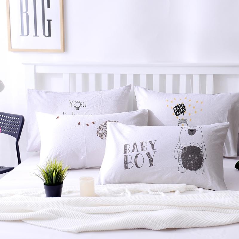 Trái Tim Ấm Áp Sở Bông Giặt Nước Vỏ Gối Cặp 100% Cotton Vỏ Gối Vỏ Gối 100% Cotton Thoáng Khí Khăn Gối