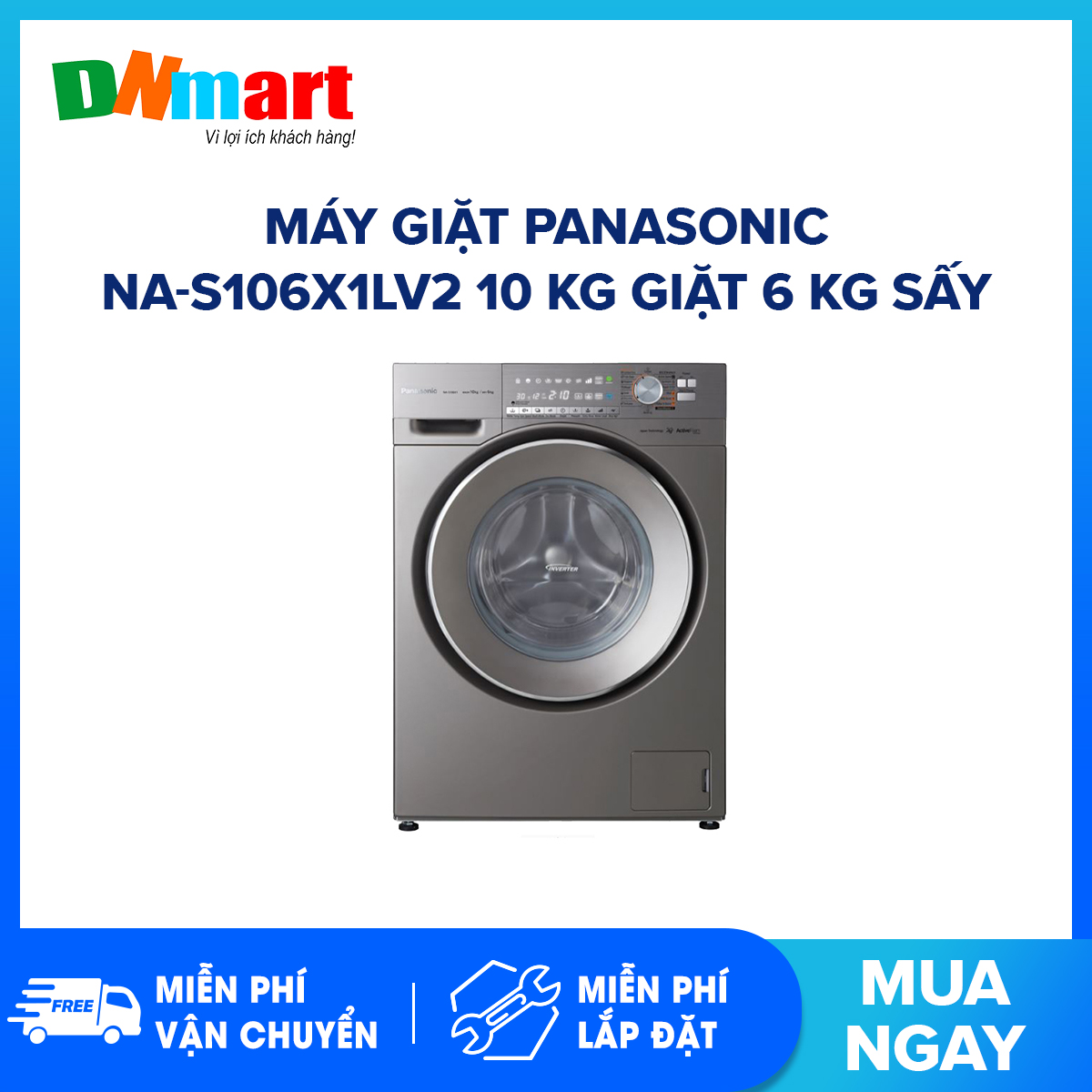 Máy giặt lồng ngang Panasonic NA-S106X1LV2 10kg