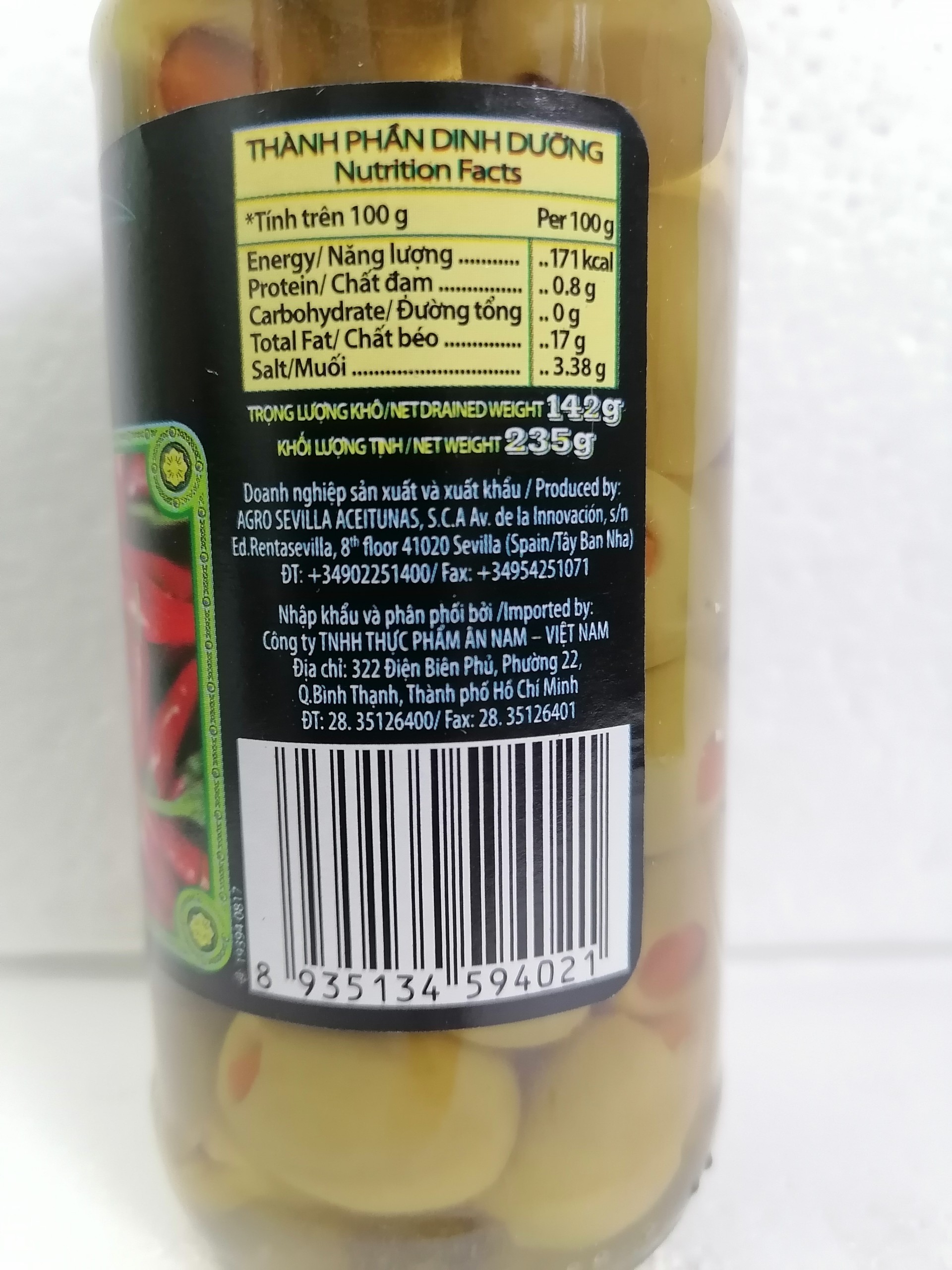 Trái Olive Latino Bella Nhân Ớt
