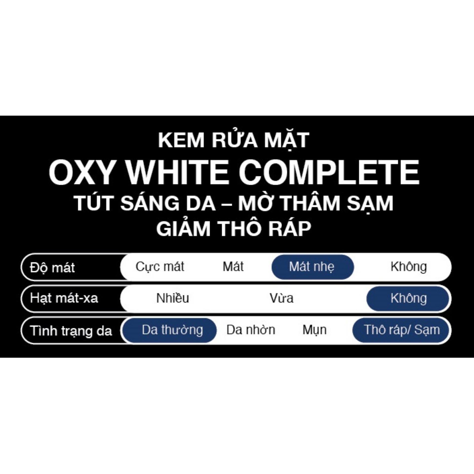 Sữa rửa mặt trắng da OXY White Complete