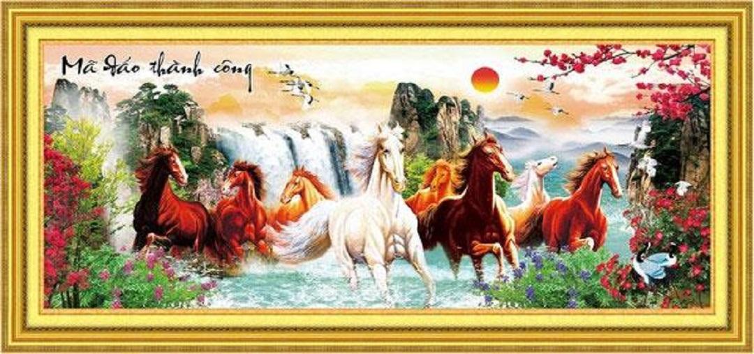 Tranh thêu mã đáo thành công - DLH-222826