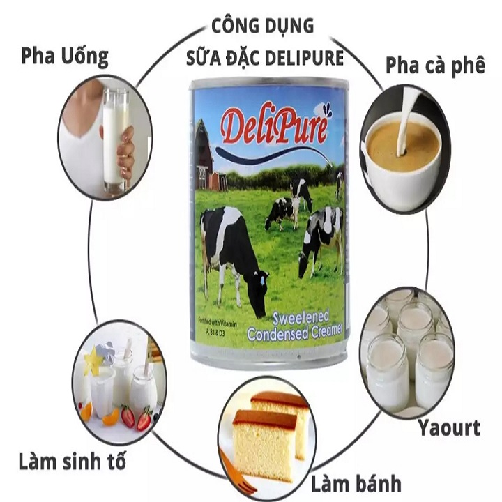 Sữa đặc Delipure 1kg thùng 24 lon