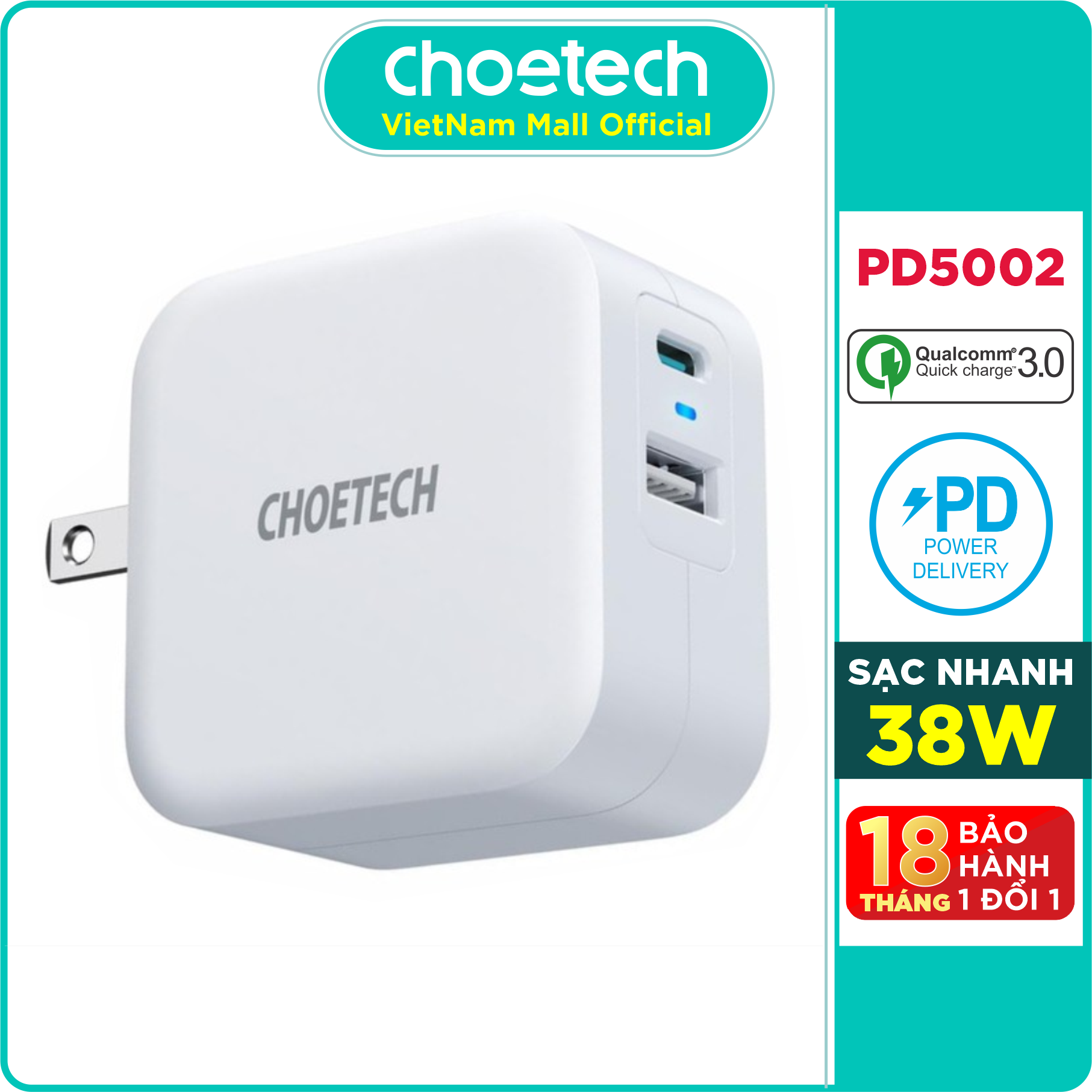 Adapter C S C W Choetech Pd Usb A Quick Charge Usb Type C