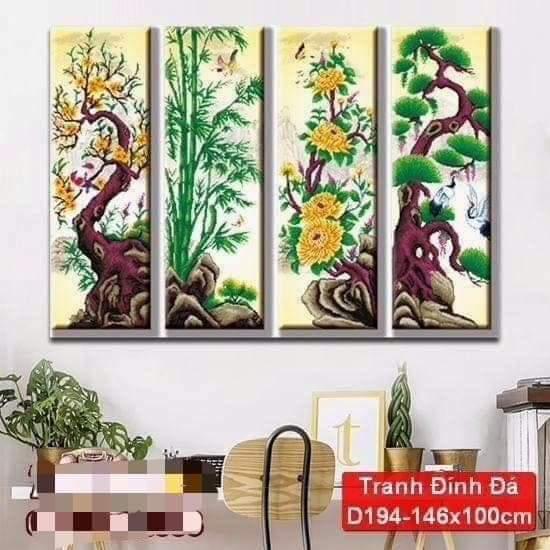 Tranh đính đá H959 - Tứ quý