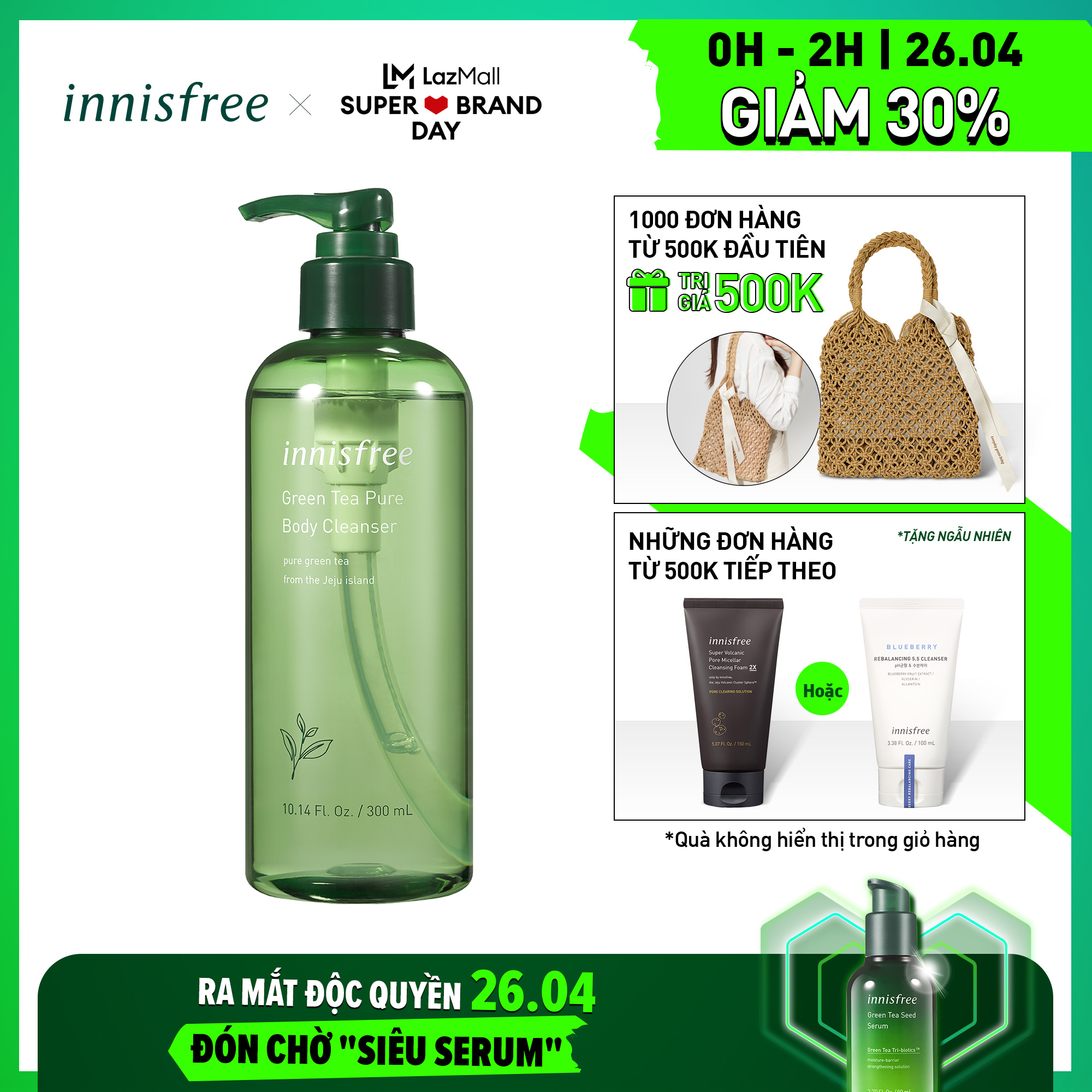 Sữa Tắm Trà Xanh Innisfree Green Tea Pure Body Cleanser