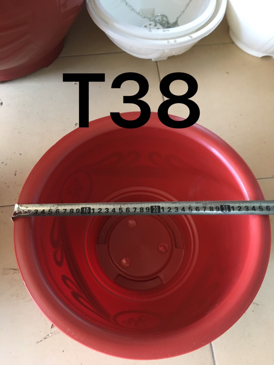 Châu Nhựa Trồng Cây Bình Thuận Plastics Hình Tròn PLT380 Màu Đỏ