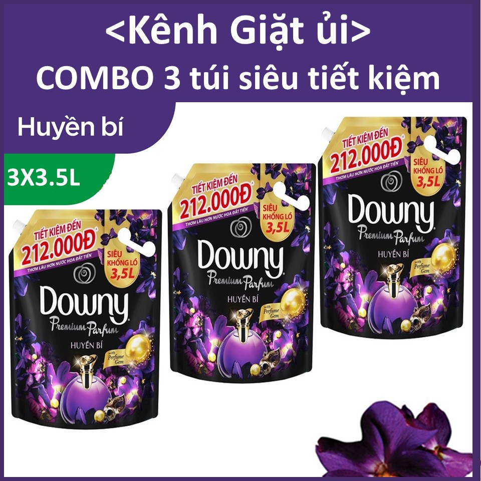 Nước xả vải Downy Huyền bí 3.5L combo 3 túi
