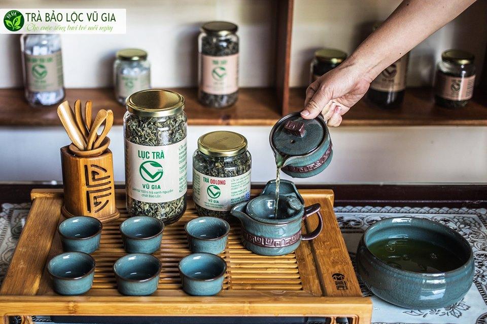 Trà Oolong + Tinh Bột Nghệ + Bột Trà Xanh Vũ Gia