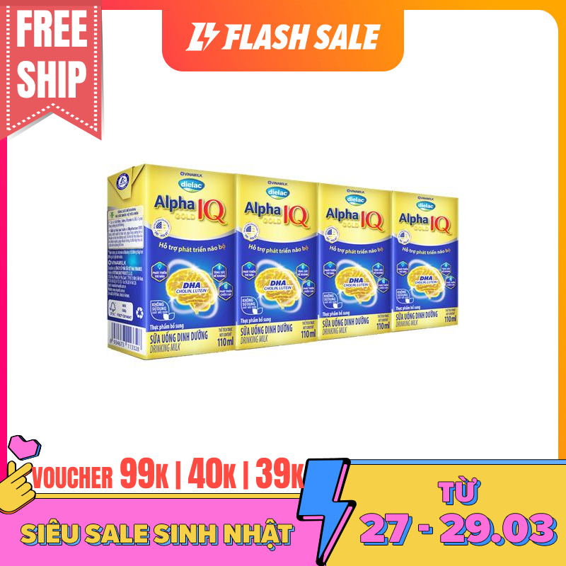 Sữa Dielac Alpha Gold 110ML trên 1 tuổi thùng 48 hộp
