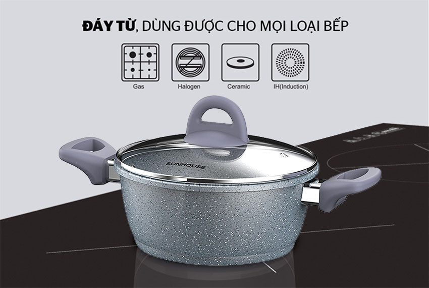 Nồi vân đá đáy từ Sunhouse SHG2016MMB