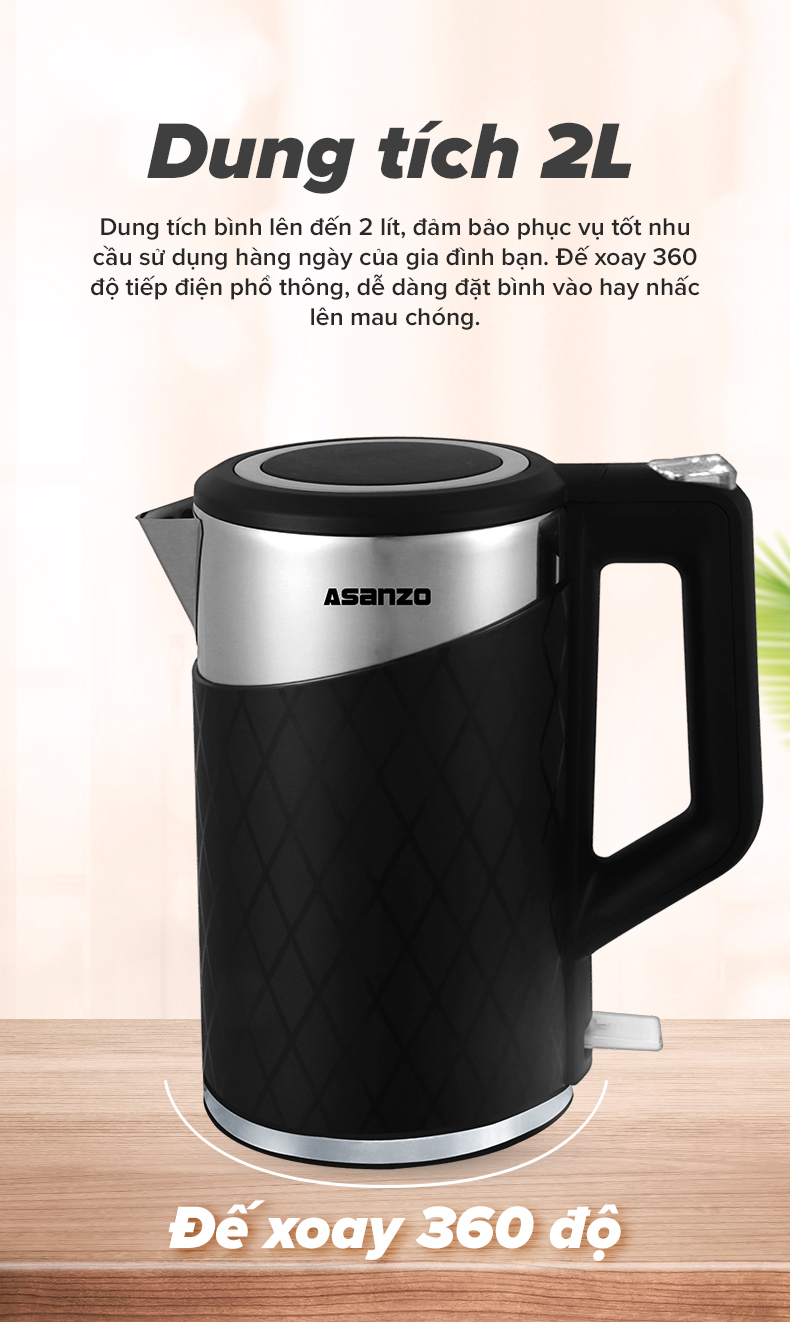 Bình đun siêu tốc Asanzo SK-1801