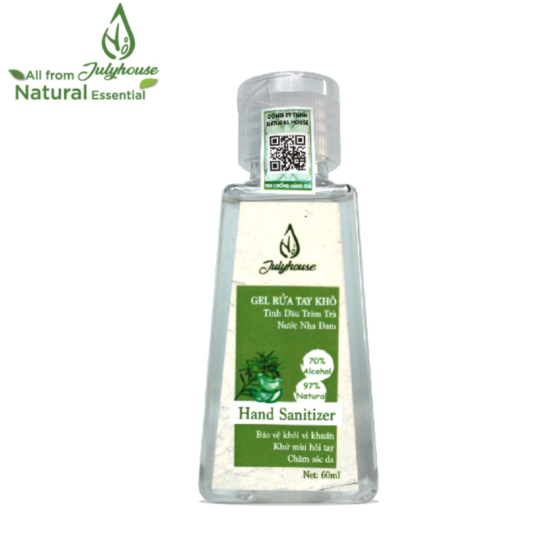 Nước rửa tay JULYHOUSE Tràm Trà và Nha Đam 60ml