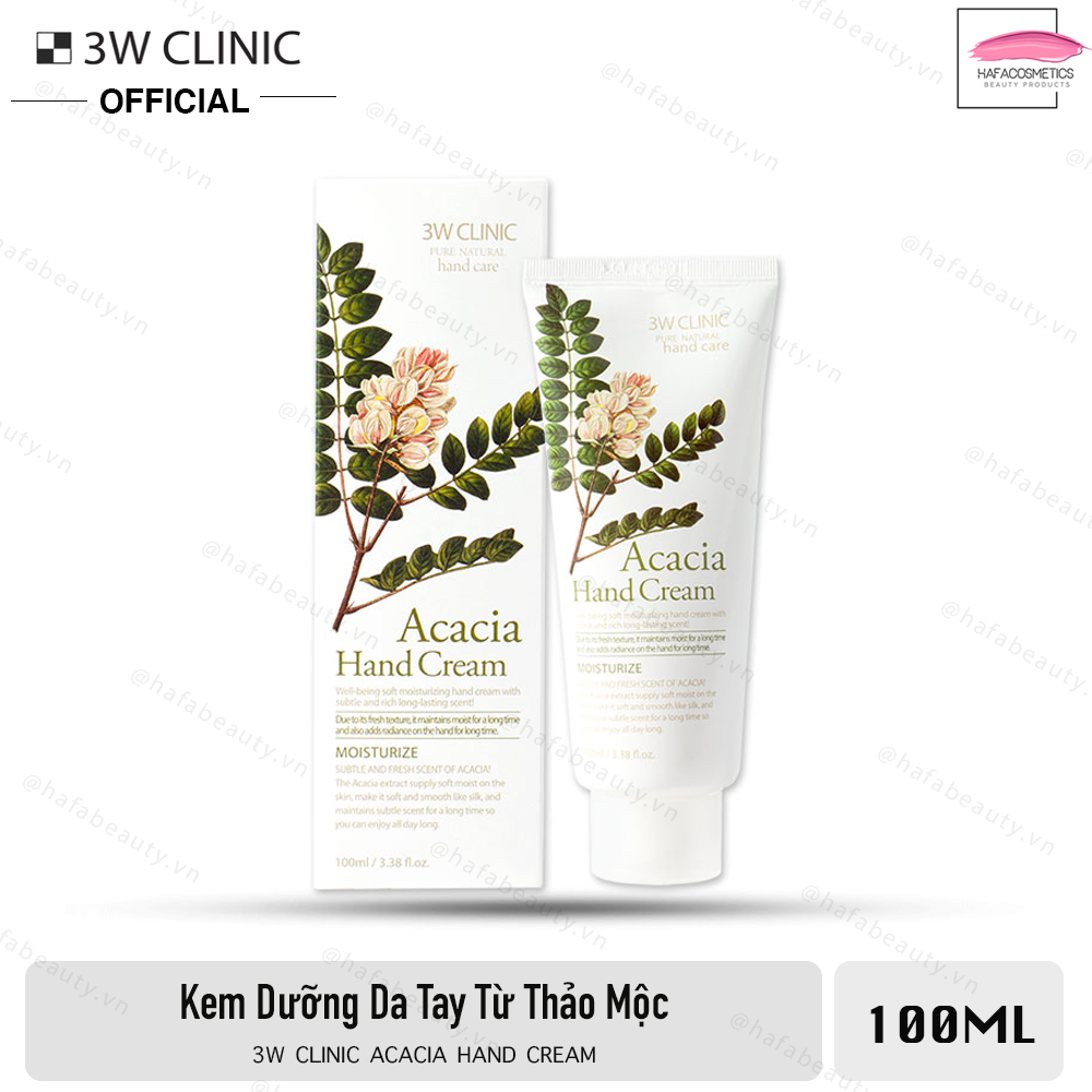 Kem Dưỡng Da Tay Chiết Xuất Cây Keo 3W Clinic Acacia Hand Cream 100ml