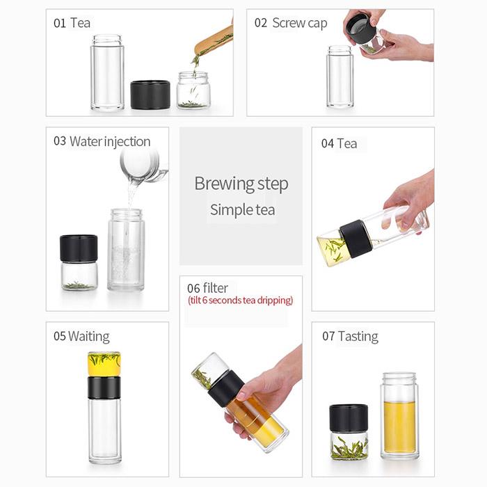 Bình lọc trà travel Samadoyo C002A, 238mL