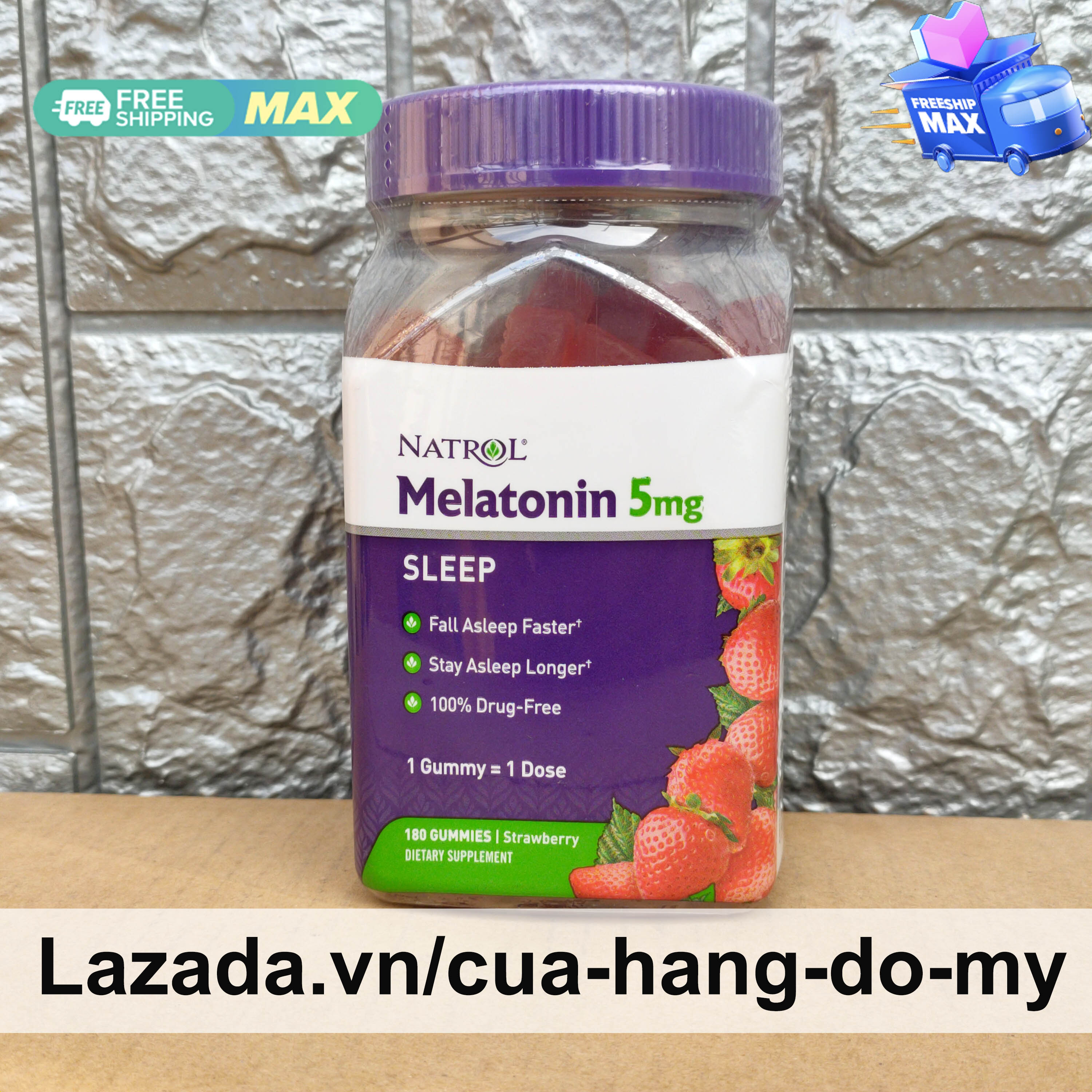 Kẻo Dẻo Cải Thiện Giấc Ngủ Natrol Gummies Melatonin 5mg