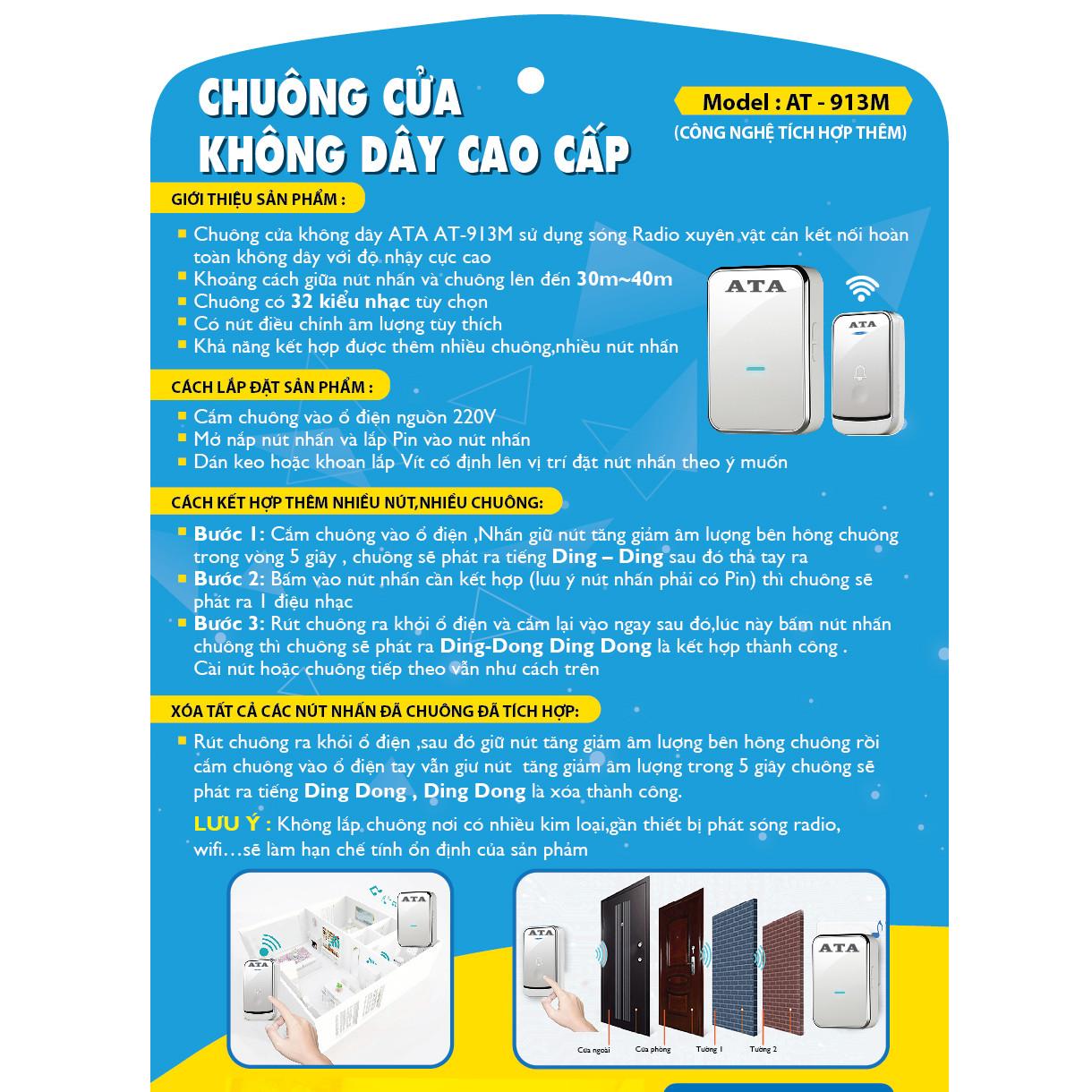 CHUÔNG CỬA ATA AT-913M