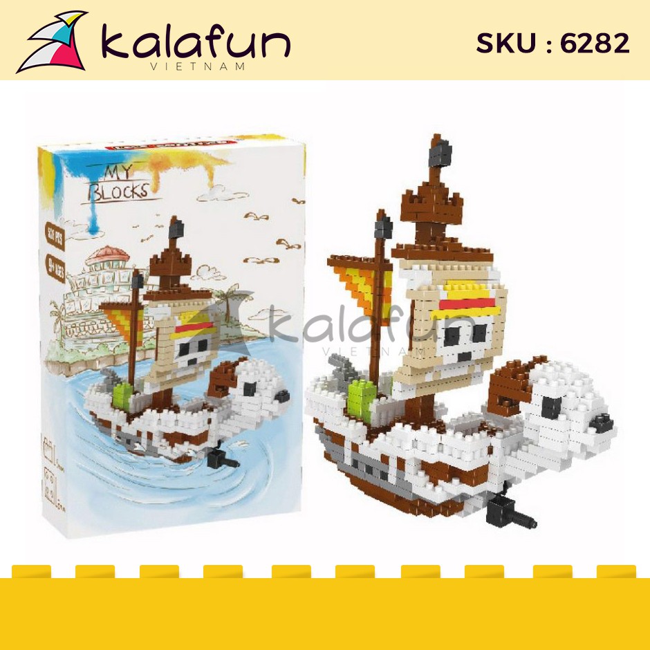Đồ chơi lắp ráp Tàu chiến Đảo hải tặc One Piece Golden Merry Lele Brother NanoBlock 6282