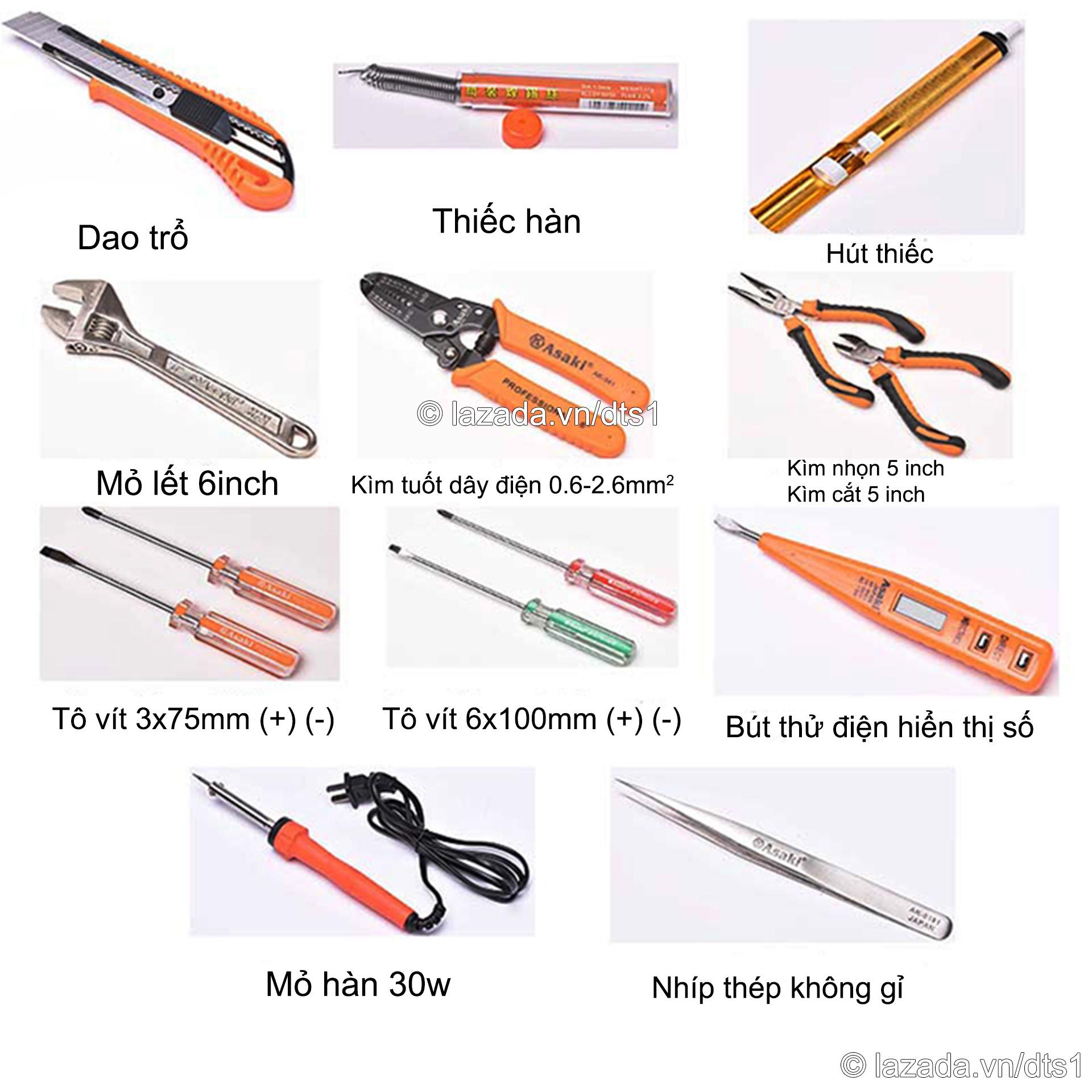 Bộ dụng cụ sửa điện tử Asaki AK-9830