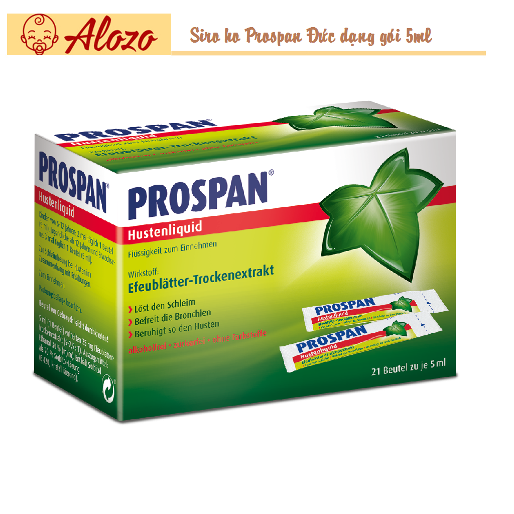 Siro dịu họng Prospan dạng gói 5ml 21 gói